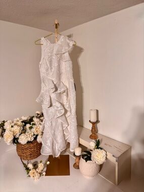 KEEPSAKE the Label Cream and Blush Tag Detail Dress